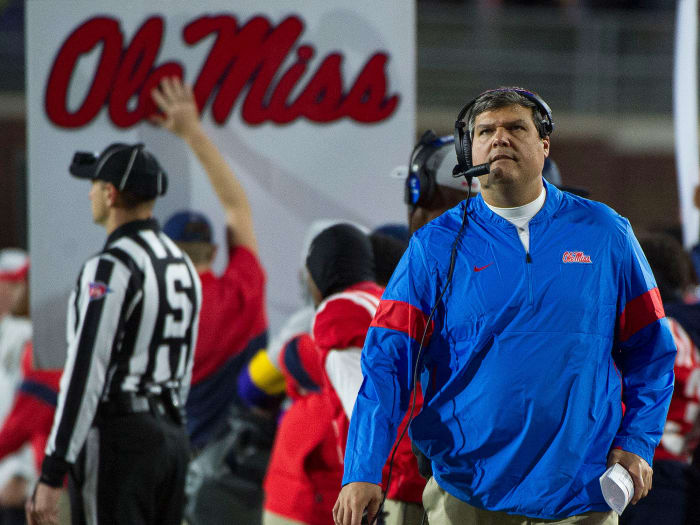 Matt Luke while head coach at Mississippi